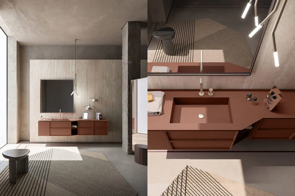 Arredamento bagno in tonalità Mocha Moussa